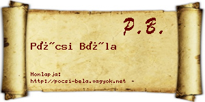 Pócsi Béla névjegykártya
